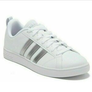 White‎ Adidas Silver Striped Shoes